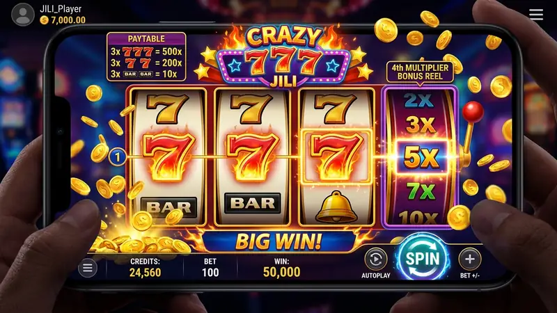 LoveJili Crazy 777 Classic Slot Machine Reels