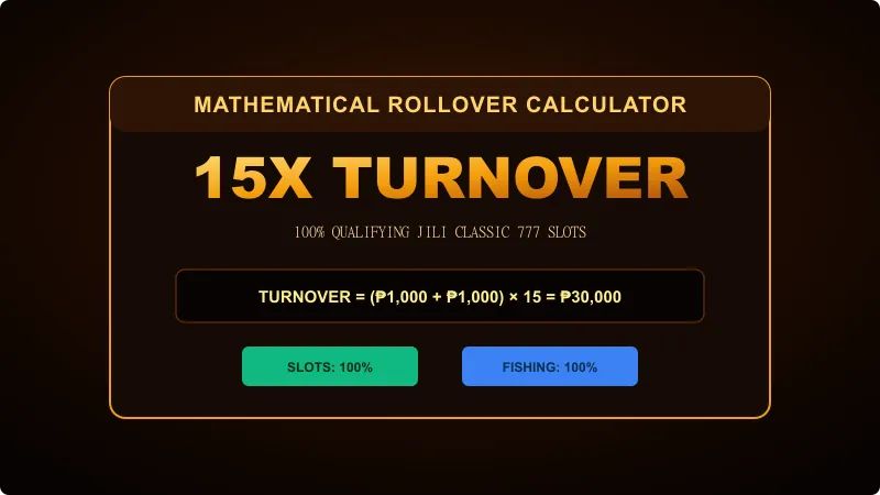LoveJili 15x Turnover Wagering Requirement Calculation